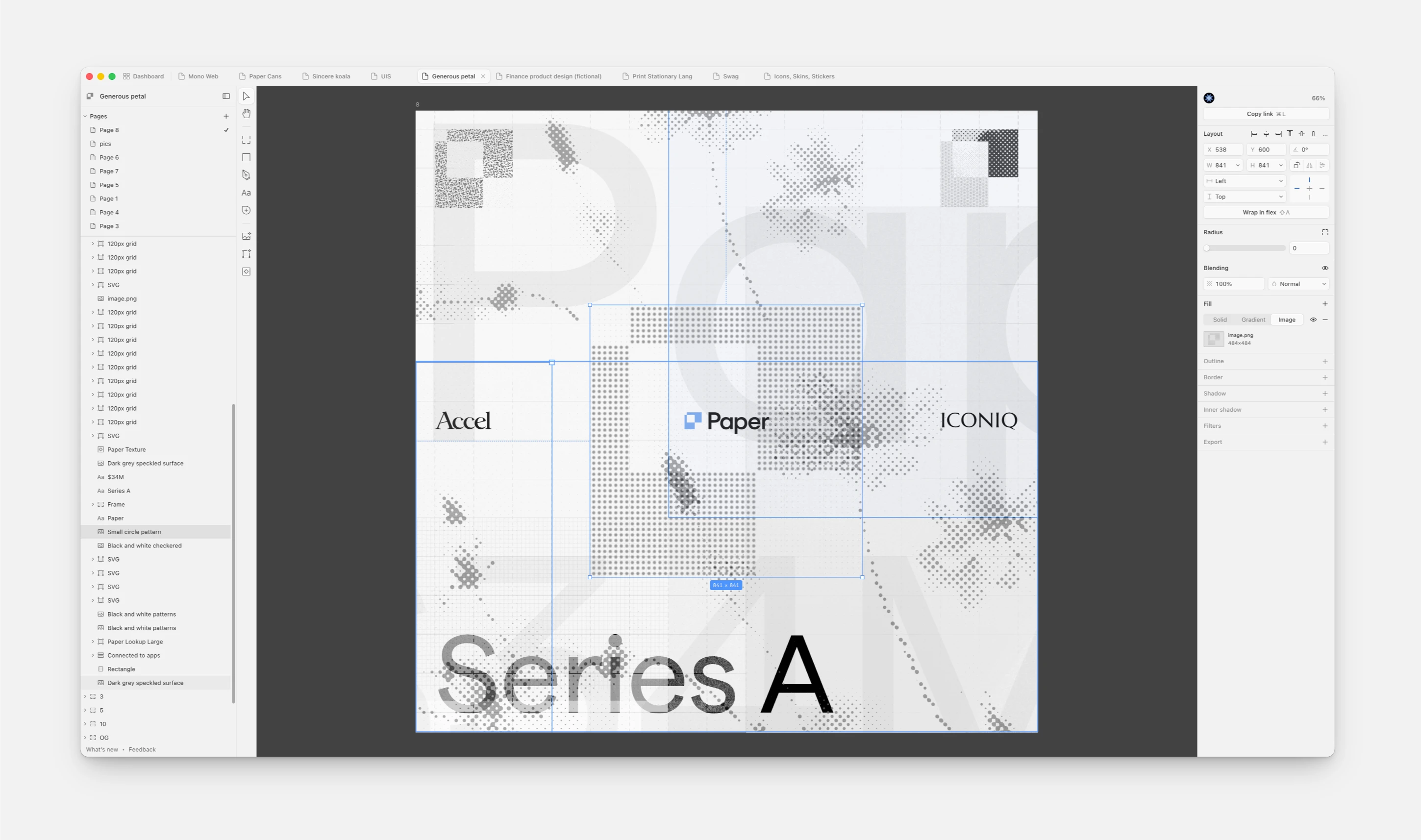 Paper Desktop editor showing this Series A announcement being designed on the canvas